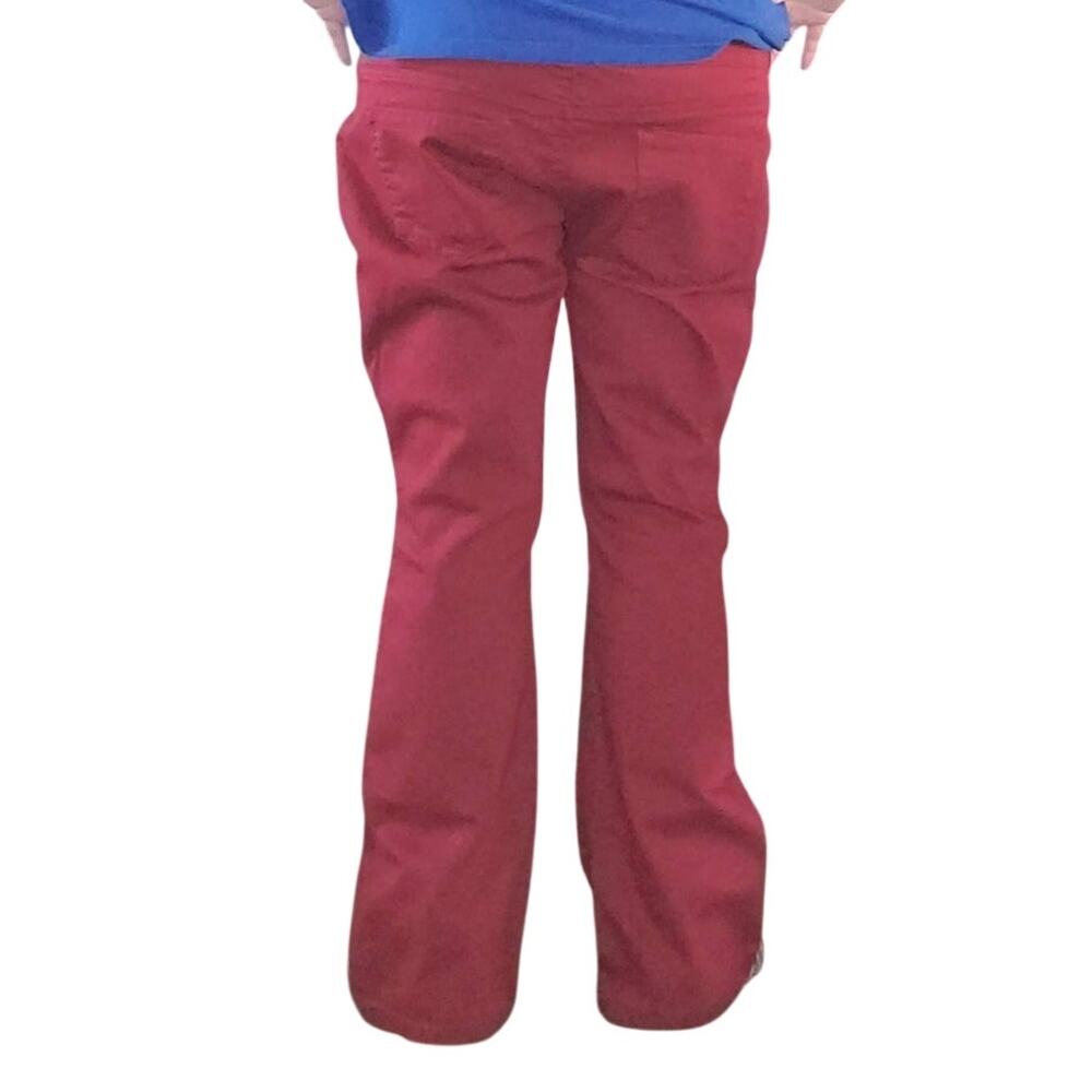DG2 Diane Gilman Red Embroidered Floral PXL (37x27) Boho Boot Pull On Jeans - Picture 3 of 11